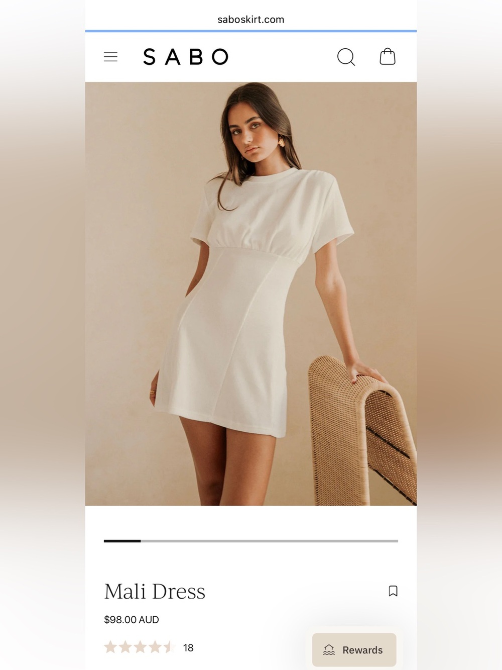 NWT Sabo Skirt Mali White Mini Dress